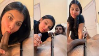 Horny lover records his GF’s HD blowjob MMS