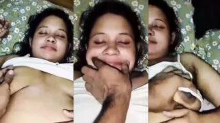 Lover presses his sleeping GF’s big boobs – Kamababa