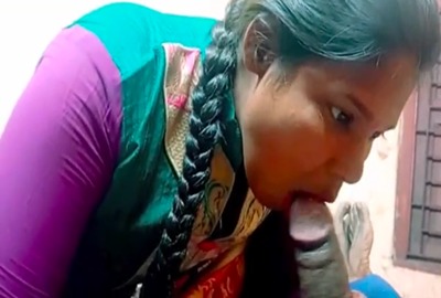 Bihari girl gives a deep desi blowjob to her landlord