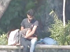Indian couple outdoor public BJ and fingered in broad daylight while people watching
