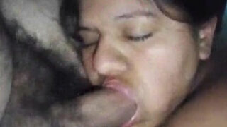 Desi sleeping wife giving blowjob