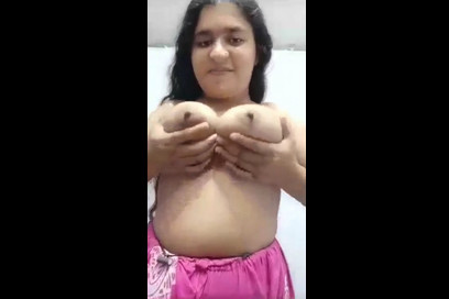 Big boobs Gf showing huge melon to her bf part 2