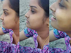 desi aunty bra visible in beach side