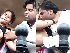 desi couple hot boob suck in car