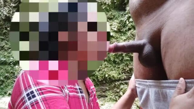 Sri lankan outdoor blowjob and cum swallow