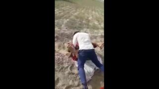 Rajasthani woman banged by two men in open field