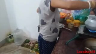 Maid having sex at kitchen with boss son