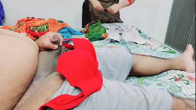 Her Bra Panty Than Helping Him To Cum