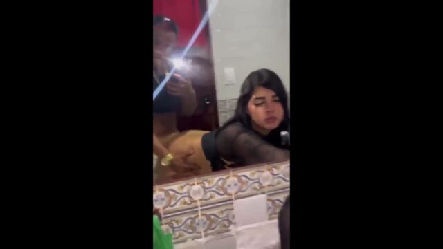 Cheating Wife Filmed Anal Backshots in the Club Common Restroom club sex video