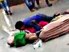 Aroused wife has sex in public at the train station