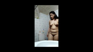 Hot cute girl bathing record for her bf giving many cuty expressions