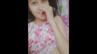 Desi cutie teasing boyfriend showing her ferm boobs
