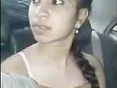 Desi collage girl sucking black cock of her lover on request in car