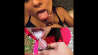 Desi milf wife sucking dick and taking cum in mouth