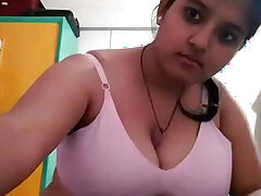 Bengali girl Ankita self fondled and sucking her big boobs clip