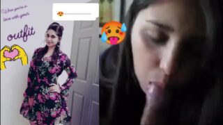 Cheating desi wife giving blowjob