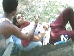 Indian couple romance in the park