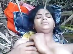 Village girl sucking and fucking in jungle