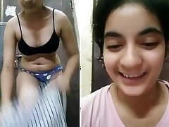 Indian girl moans and jerks off in this cute video