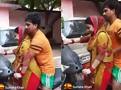 gropping desi aunty on bike
