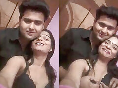 Dewar Romancing with Hot Bhabhi, Squeezing her Boobs Husband at Work