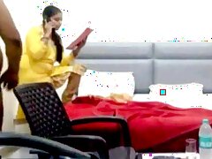 Boss gives promotion to young secretary in hotel room