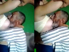 Arab Chubby Giving Boob Milk To Old man