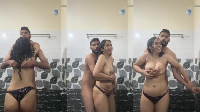 Aunty’s Boobs pressed in bathroom – Sex video of a desi slut