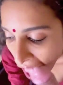 Mallu woman getting cum on face after hot blowjob