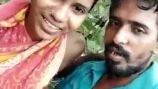 Adivasi lady with hairy pussy fucking in jungle and bedroom