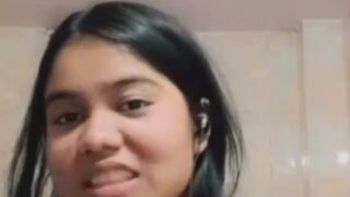 Chubby boobs girlfriend showing hairy pussy to lover