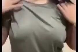 NRI chick shows her busty boobs in video call