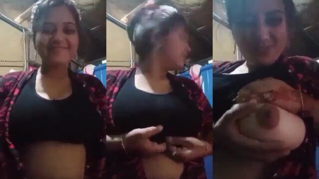 Naughty dehati bhabhi showing her big boobs in video call