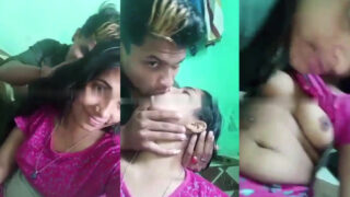 Devar Bhabhi’s kissing & boob pressing desi MMS porn video