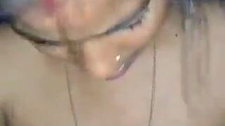 Village bhabhi spat on hairy cock and fucked by riding