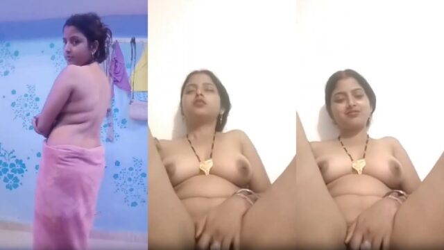 Rajasthani bhabhi with mangalsutra showing to lover