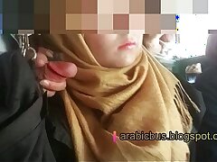 Arabic Bus 6 , the hottest hijab teen I met her