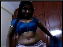 Andhra aunty strips down and gives a blowjob for sex