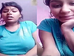 Desi braless babe erected niplles visible in video chat