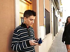 Sassy brunette woman brings abode this varlet added to sucks his locate