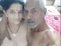 Indian old man with young teen girl