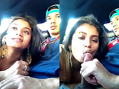 hot nri babe sucking bf on lunch break in car