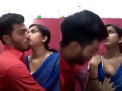Indian girl sucks on her big boobs in a cybercafe