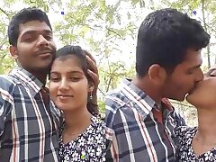 Cute Indian Lovers romance in outdoor