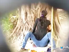 Girlfriend rides a huge black cock in the park Indian porn