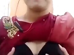 Beautiful Girl with Big Breasts and a Sexy Pussy Teases on Camera