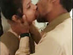 Desi college girl kissing in library mms