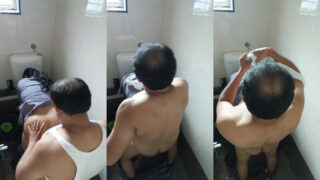 Indian Porn mms clip of Horny Uncle fucking in the toilet