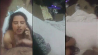 Punjabi bhabhi sucks cock while speaking to another boyfriend on phone