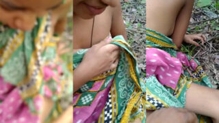 देसी प्रेमी प्रेमिका का खुले में बूब्स और हेरी चूत का एमएमएस